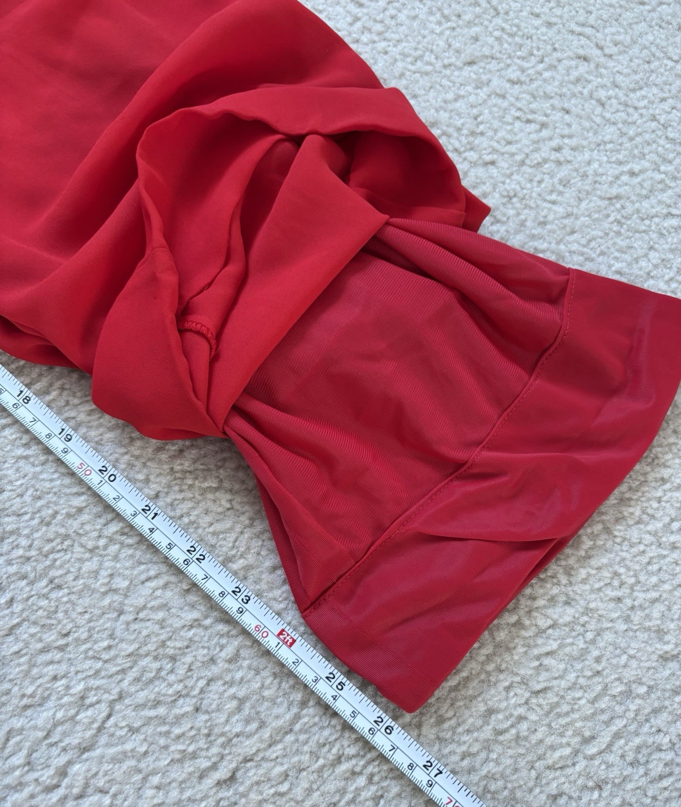 Vintage 80s Rina Rossi red 2-pc set, pull on pants ruffle blouse sz 10 bold chic