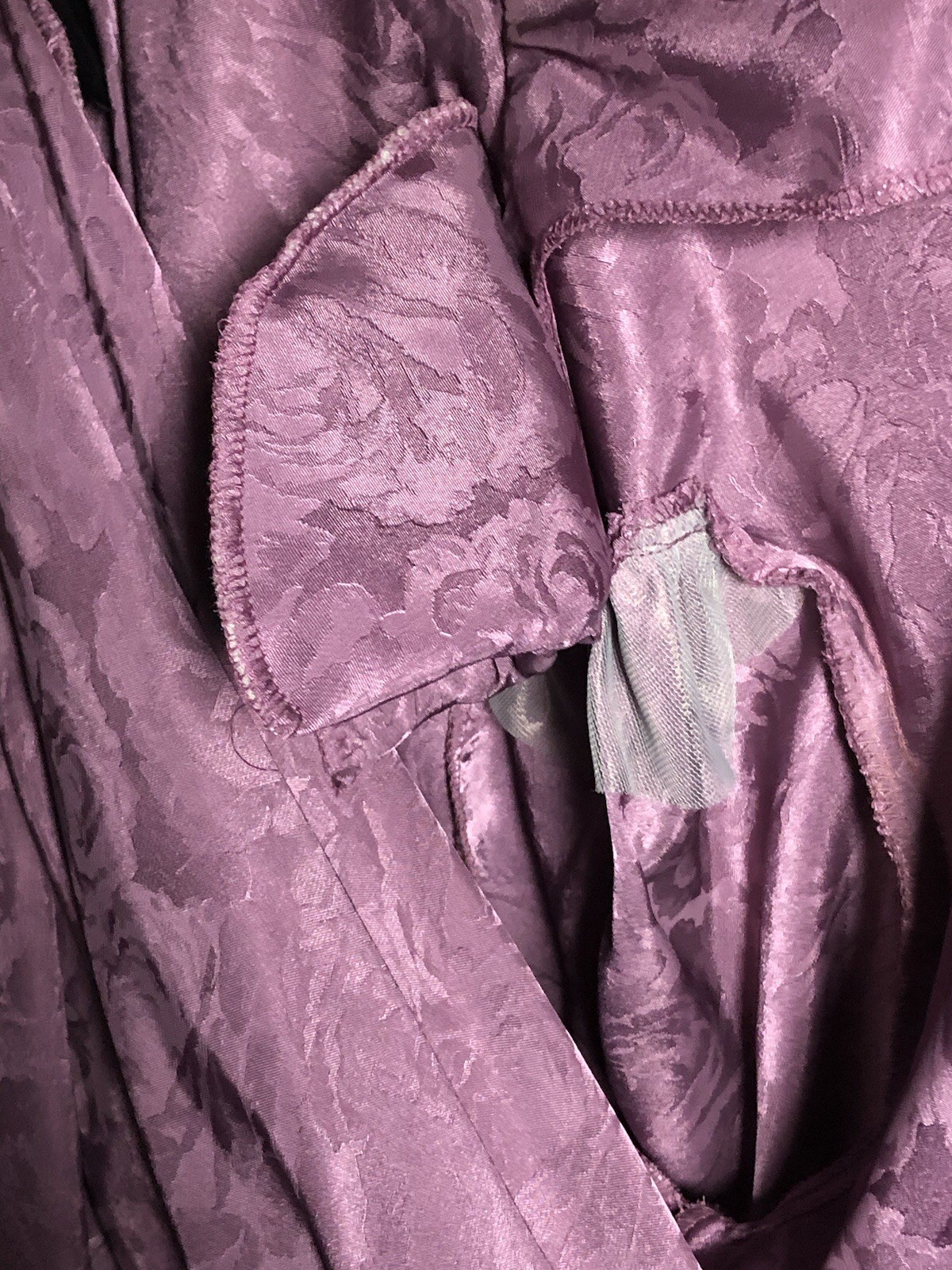 Vtg 70s Diane von Furstenberg Mauve/Purple Jacquard Jumpsuit Sash Belt