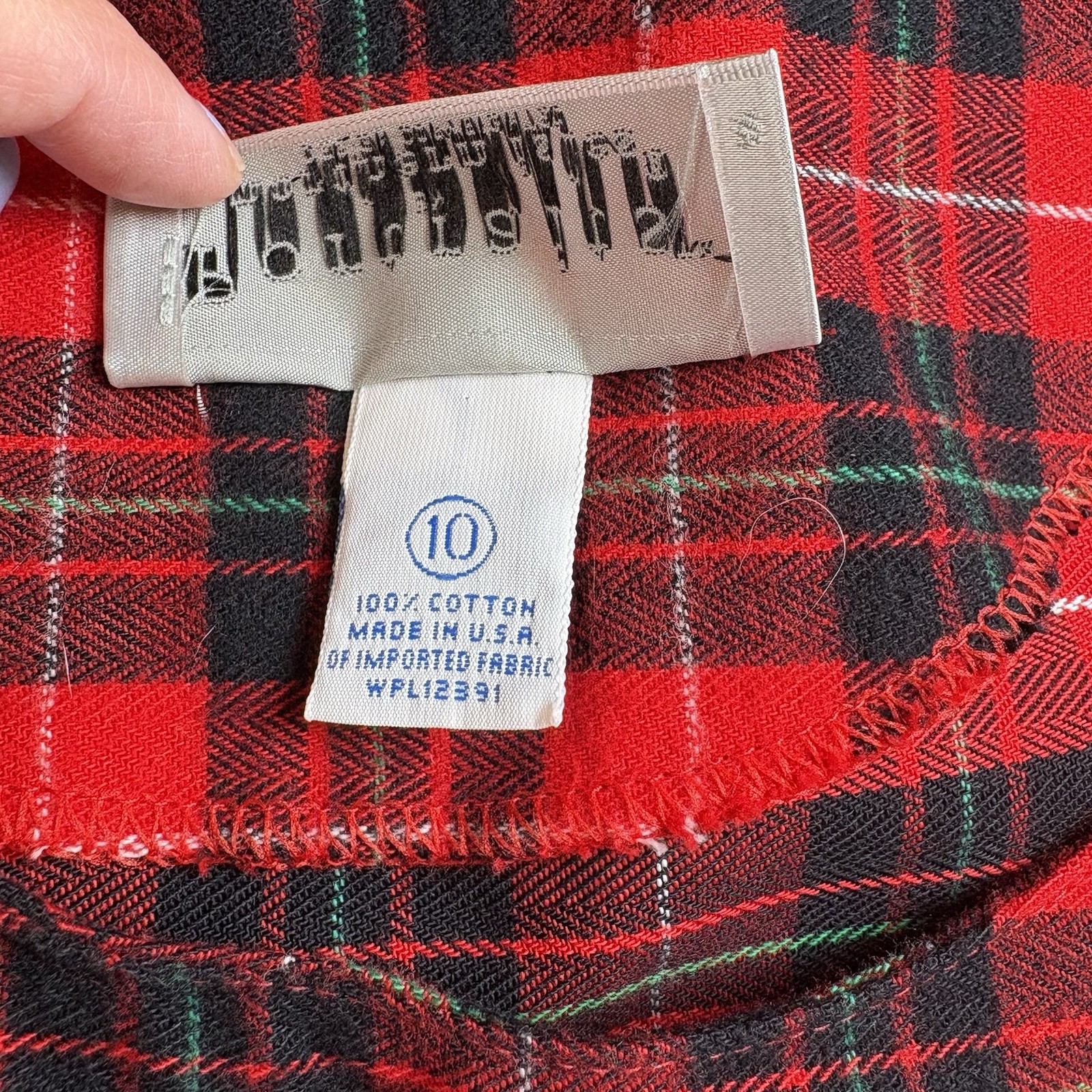 Portraits by Northern Isles Red Plaid Flannel Pleated Overall Dress Size 10