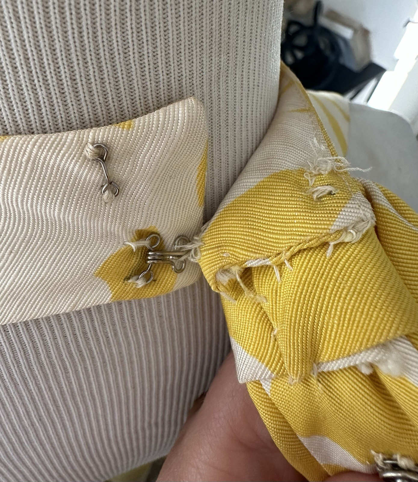 Geoffrey Beene Boutique 1970’s Yellow Maxi Dress Open Bow Back Pockets