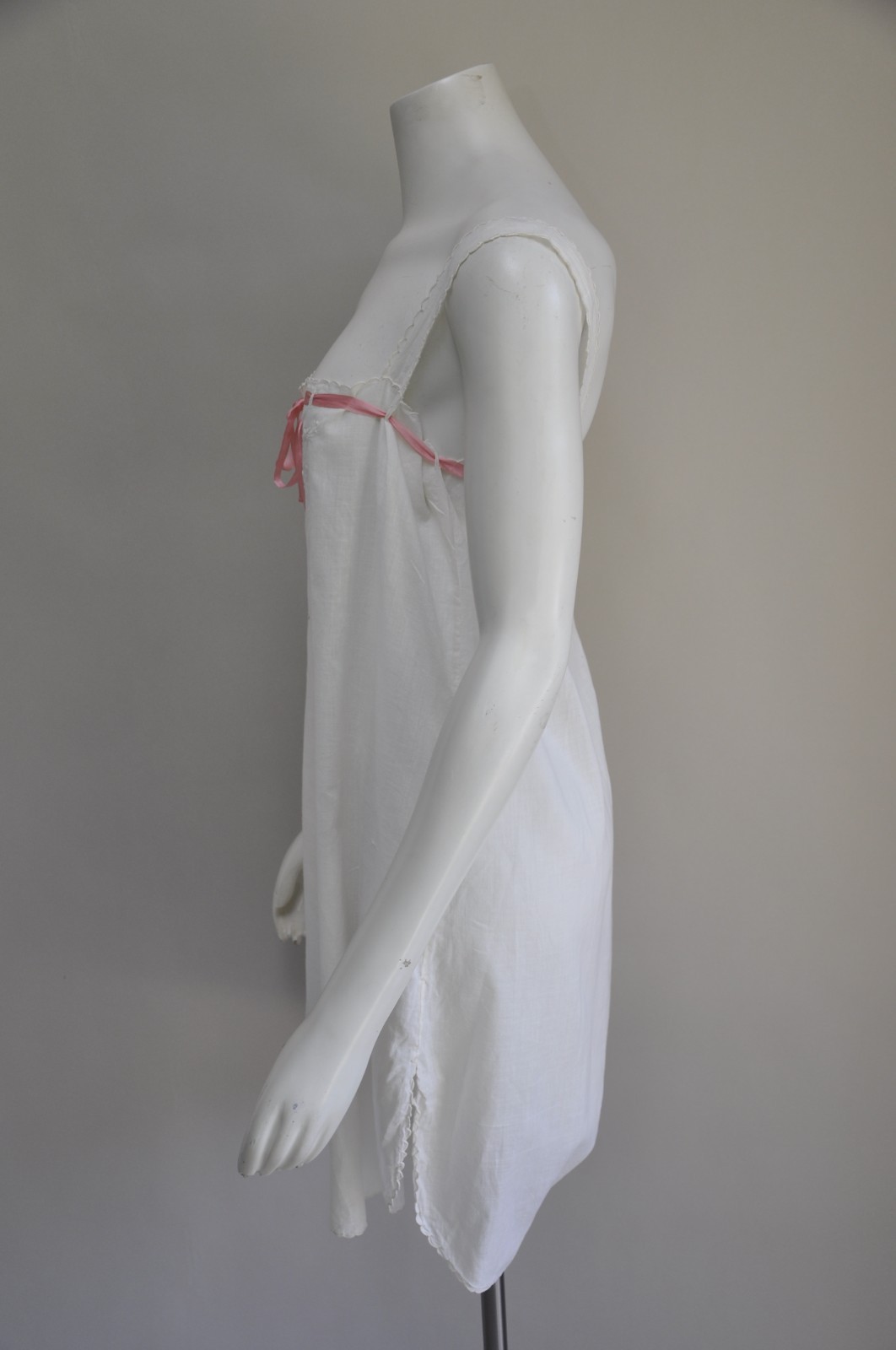 Antique VTG Edwardian 1920s White Cotton Lawn Step-In Lingerie Undergarments S-L