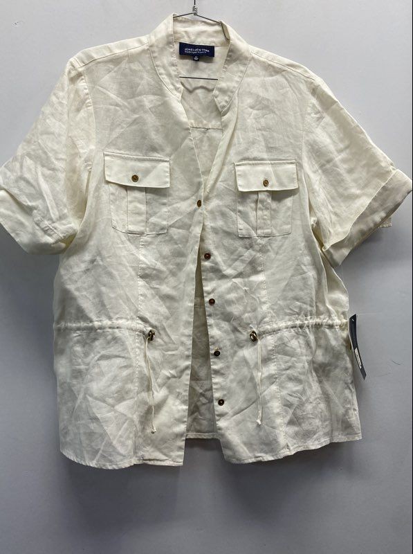Jones New York Signature Women’s White 100% Linen Safari Utility Jacket NWT 1X
