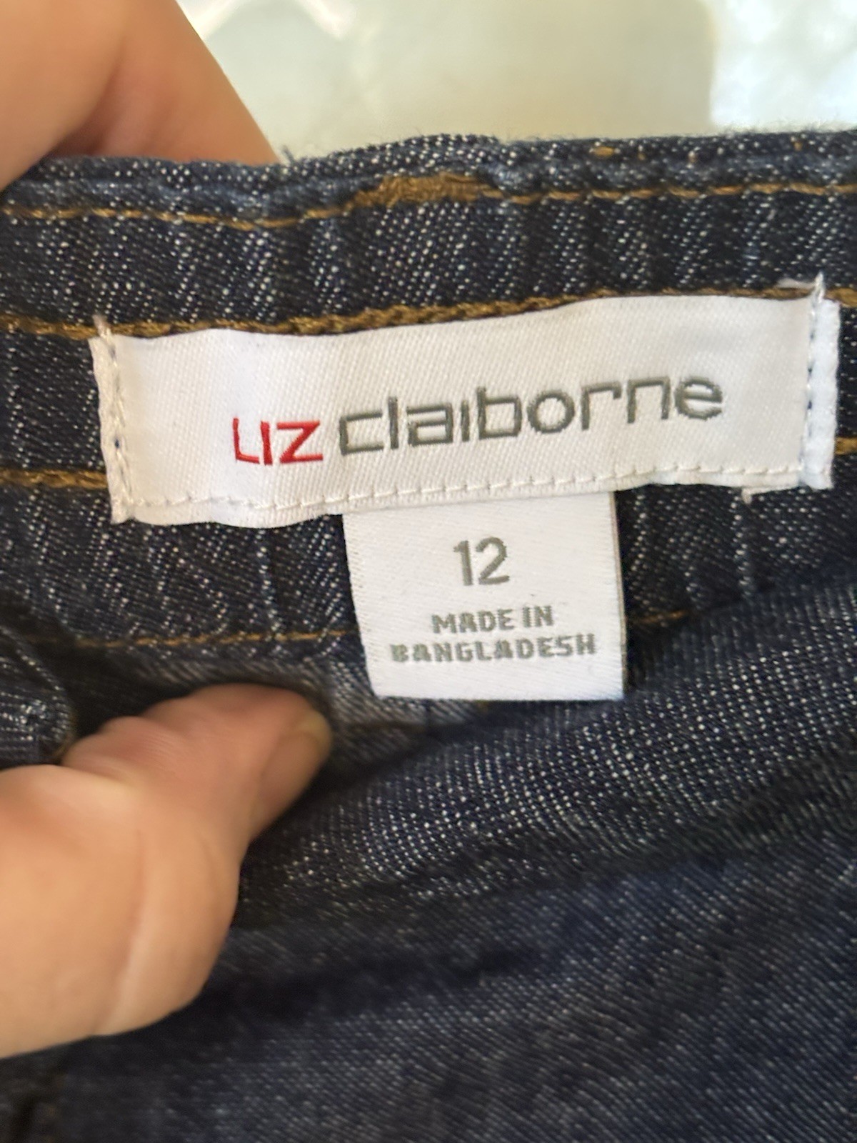 Vintage Crazy Horse Liz Claiborne Denim Maxi Jean Skirt Sz 12 Dark Wash A-Line