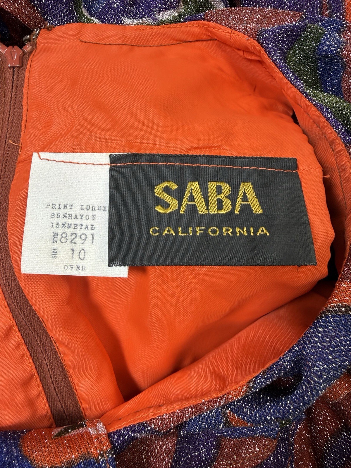 Vtg 70s Saba California Lurex Maxi Dress Tagged 10 Modern Size 2/4 Stunning EUC