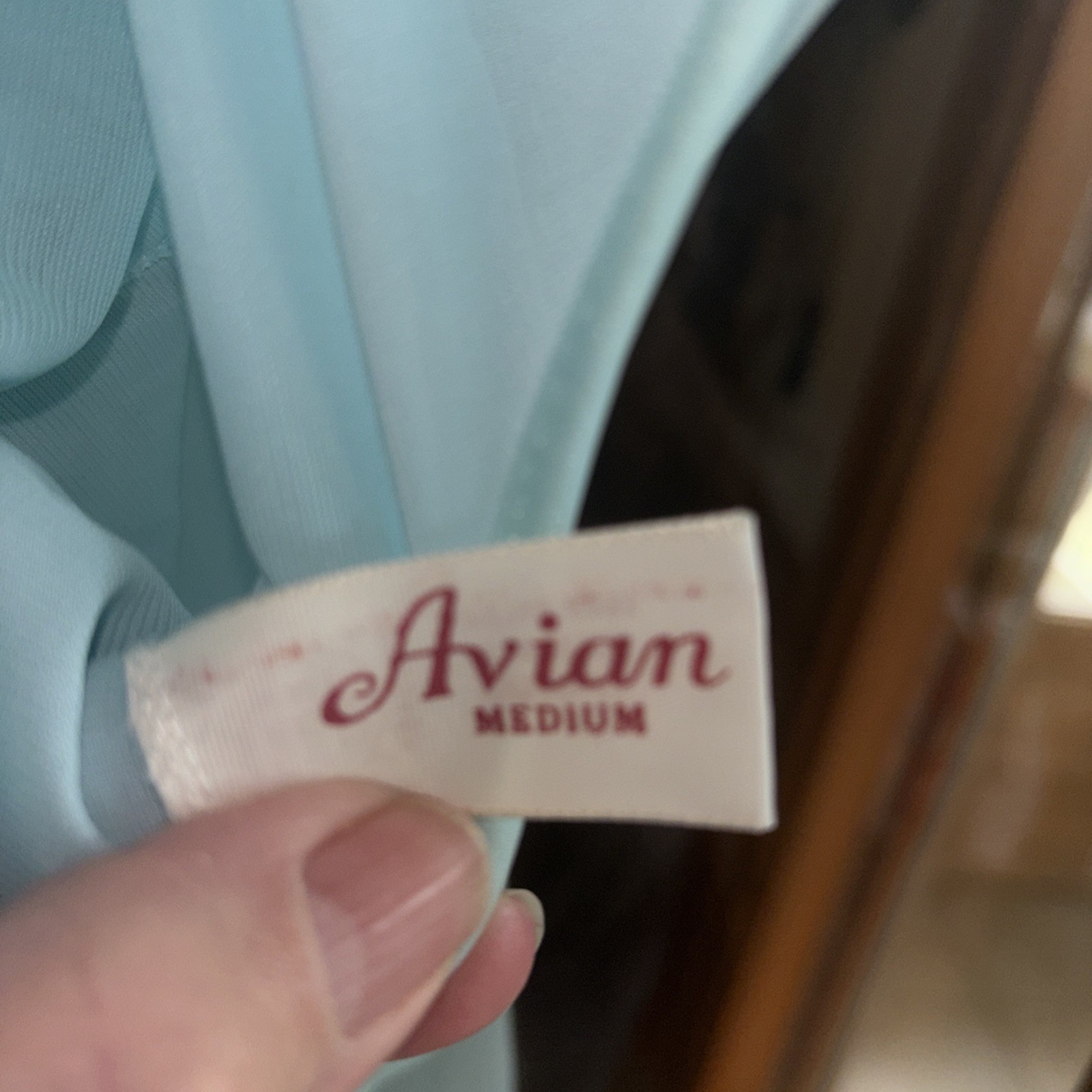 Vintage Avian Aqua Nylon Lingerie Nightgown Medium
