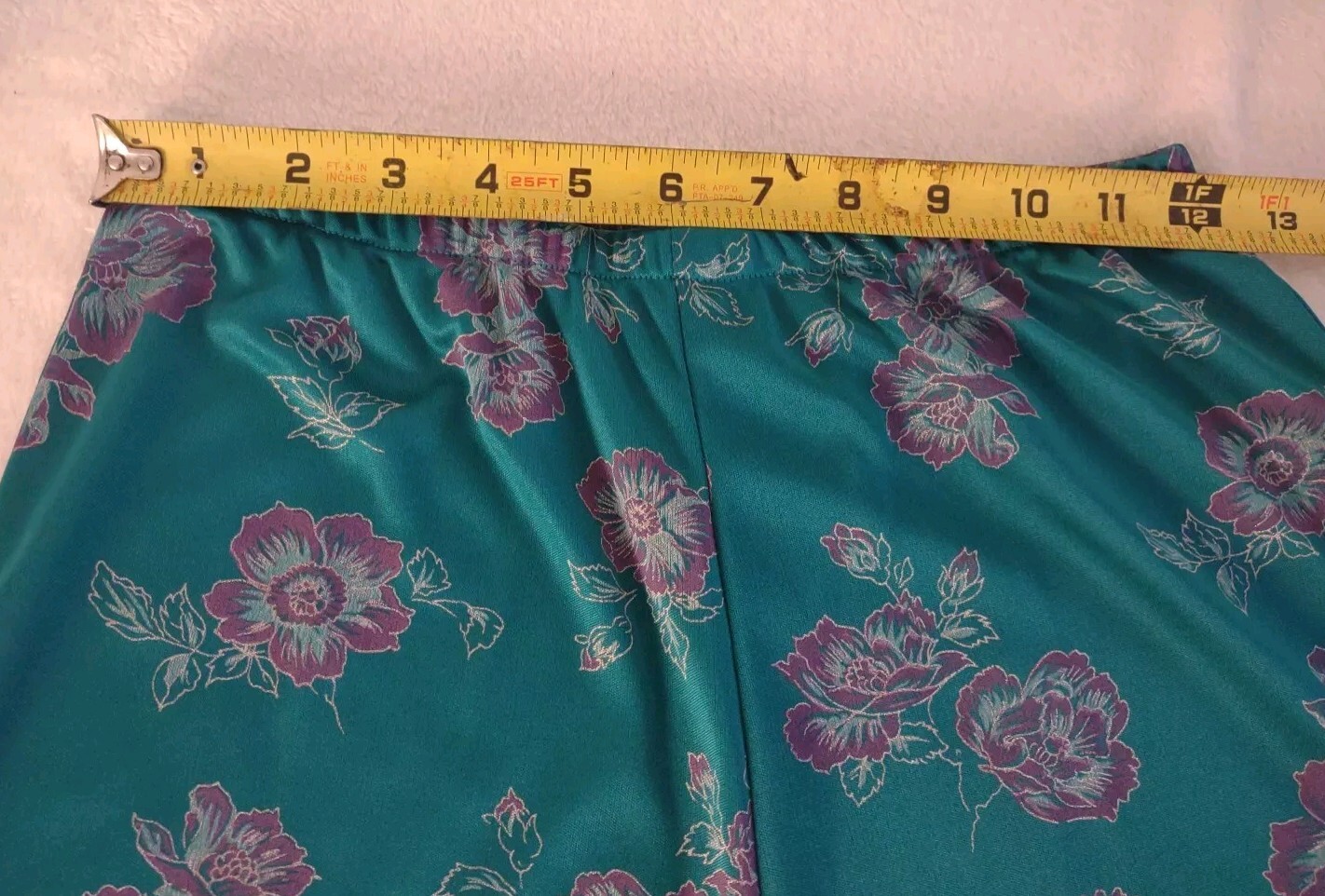 Vintage 70’S Ms. Sugar Teal & Purple Floral Two Piece Outfit Mrs. Roper Look