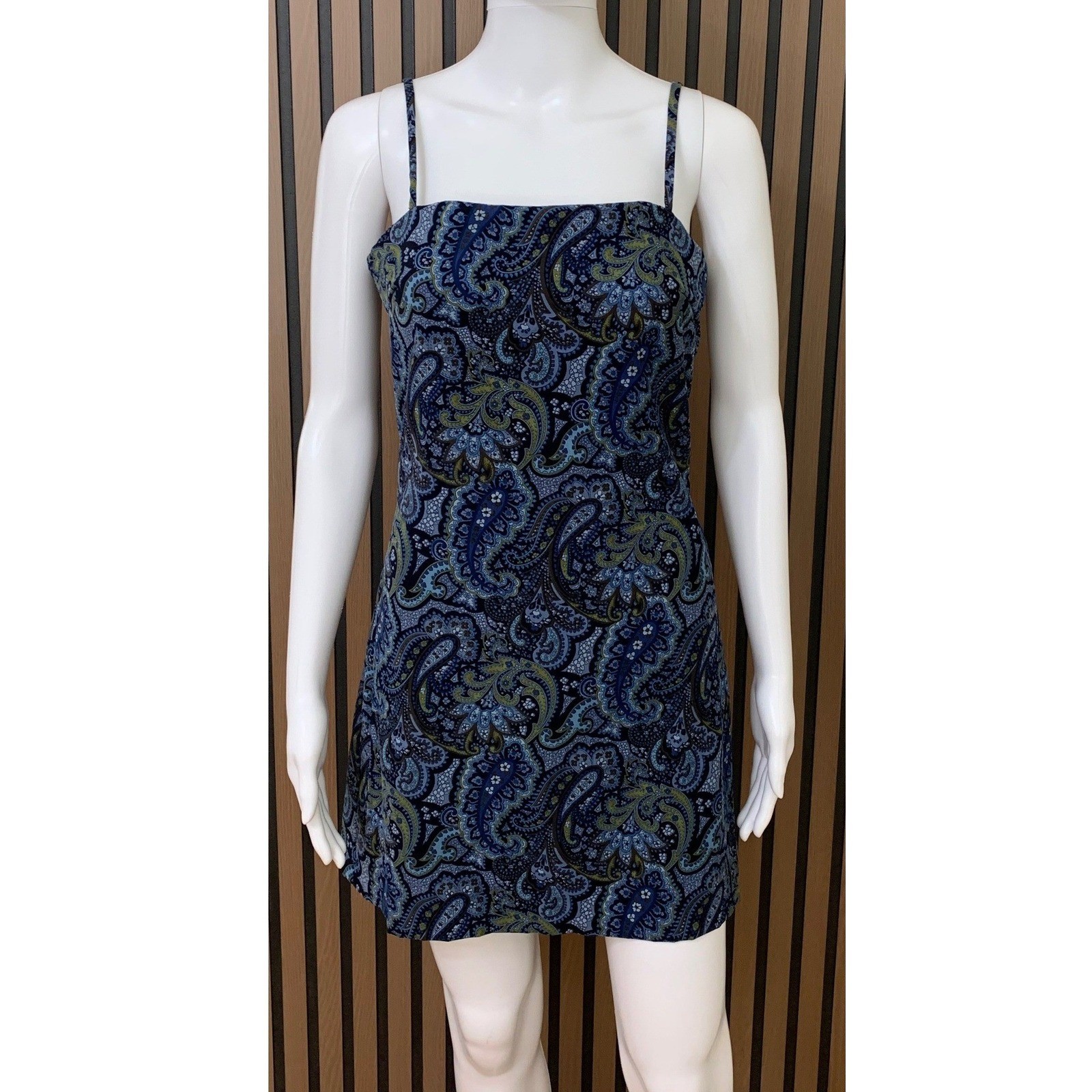 Byer Too! California Vintage 90s Paisley Dance Dress Blue Homecoming Y2k 7