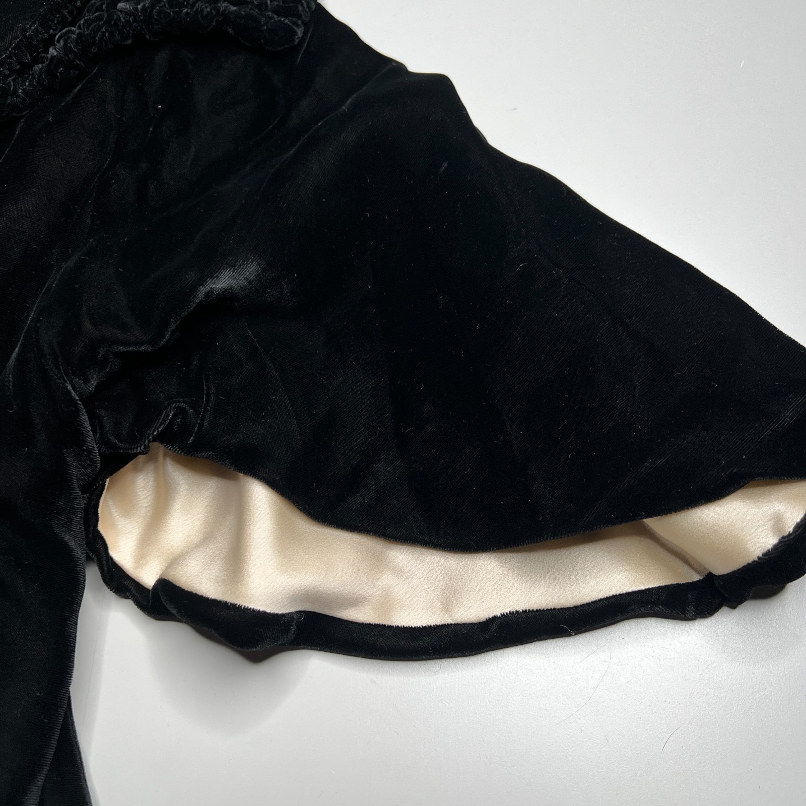 Vintage Antiq Maggy Rouff Paris Black Velvet Evening Jacket Satin Lining – Rare
