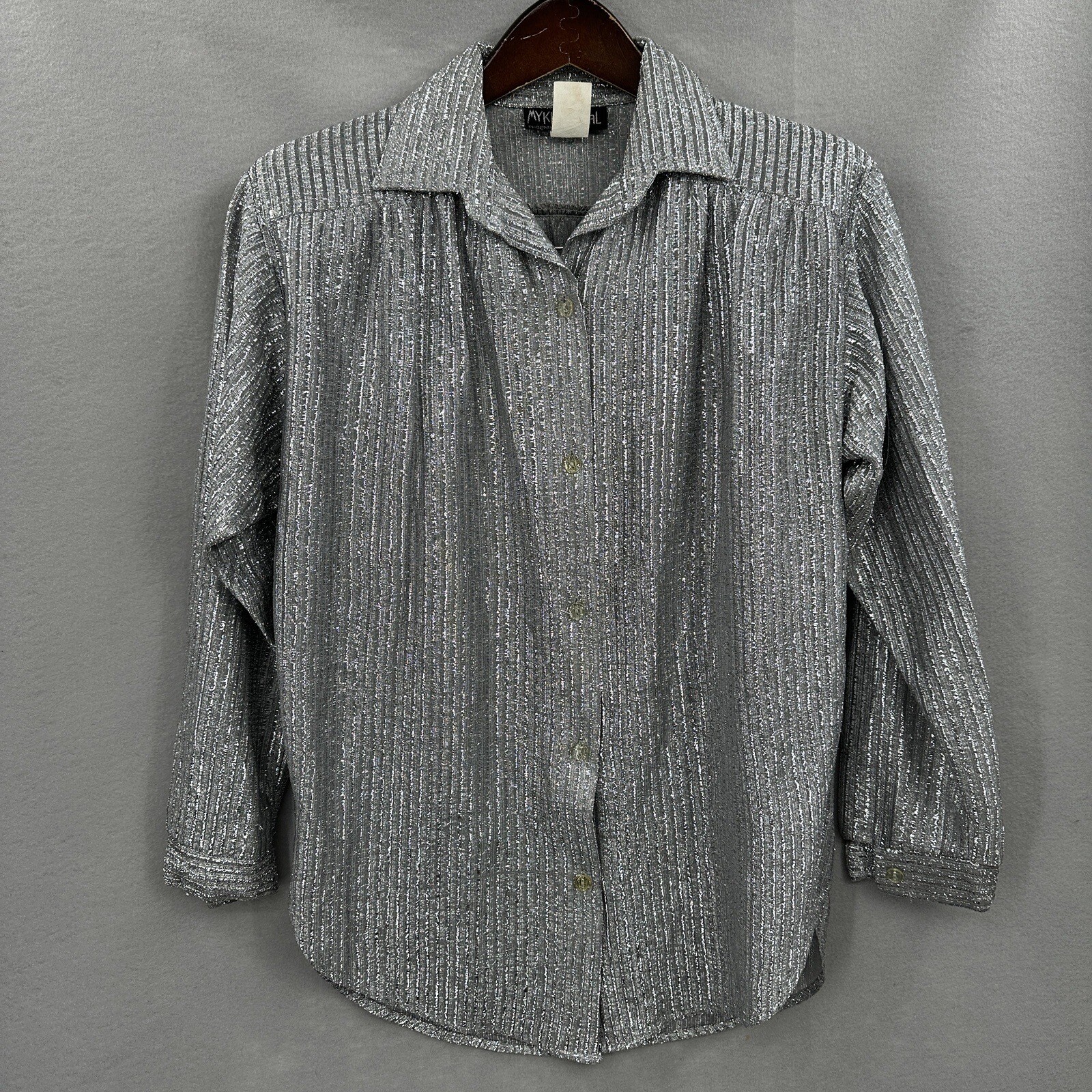 VTG My Kinda Gal Blouse Women XS Metallic Phoenix Arizona USA Cottagecore Button