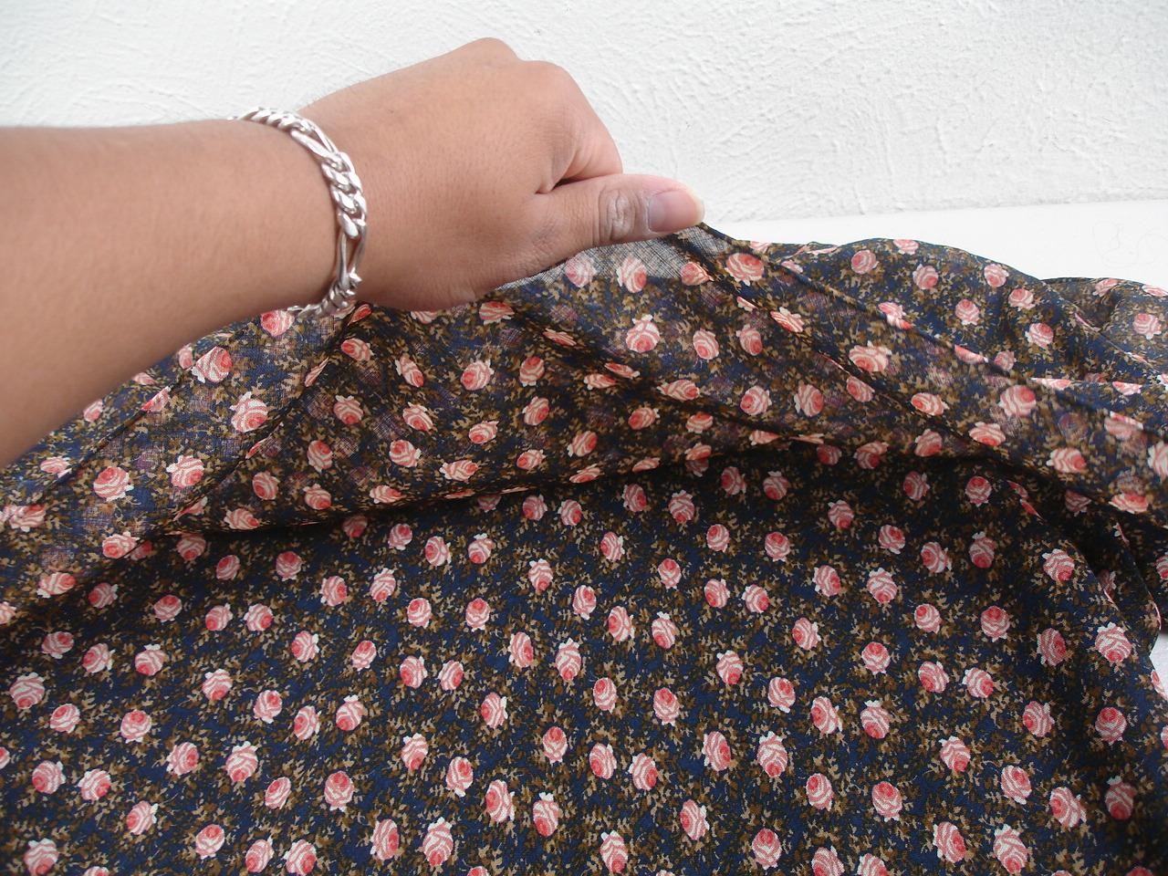Women’s M L 10 Vtg 1960’s Pauline Trigere Long Sleeve Floral House Dress Scarf
