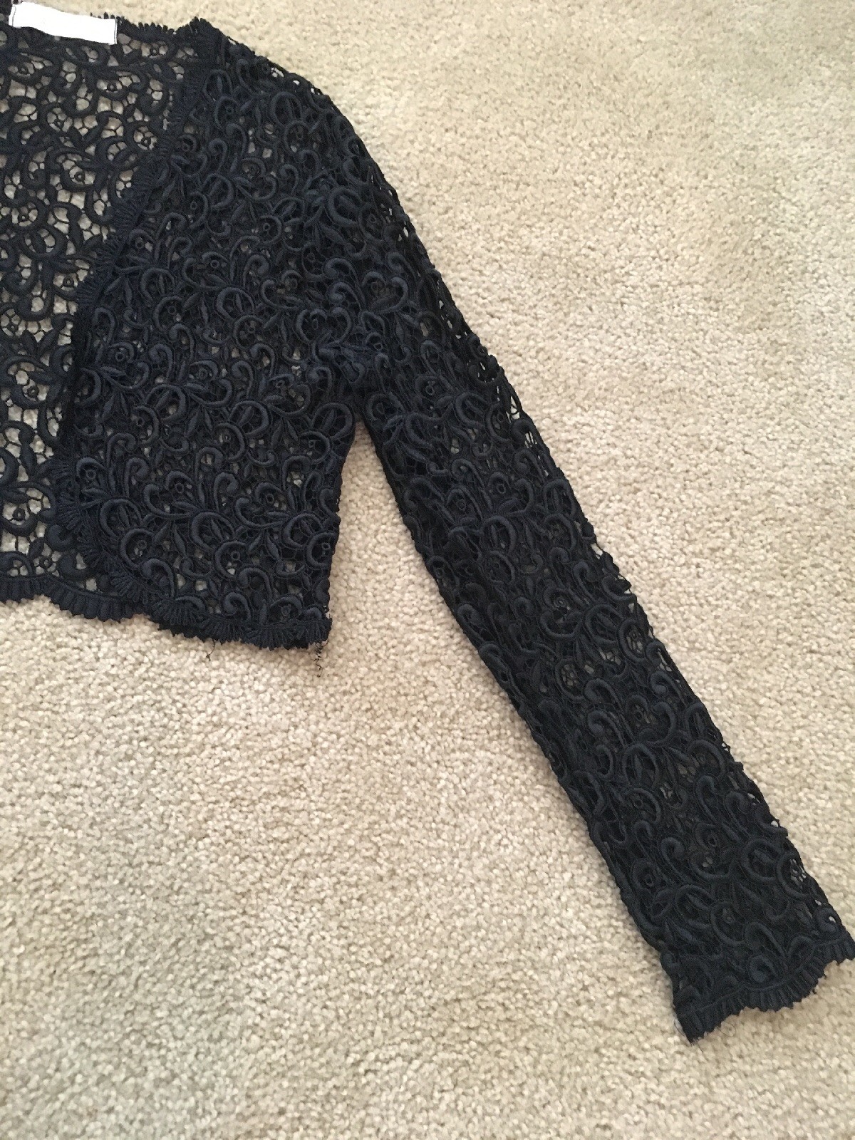 Vintage Chase Holland Two Piece Dress Bolero Black Lace Skirt Size Small