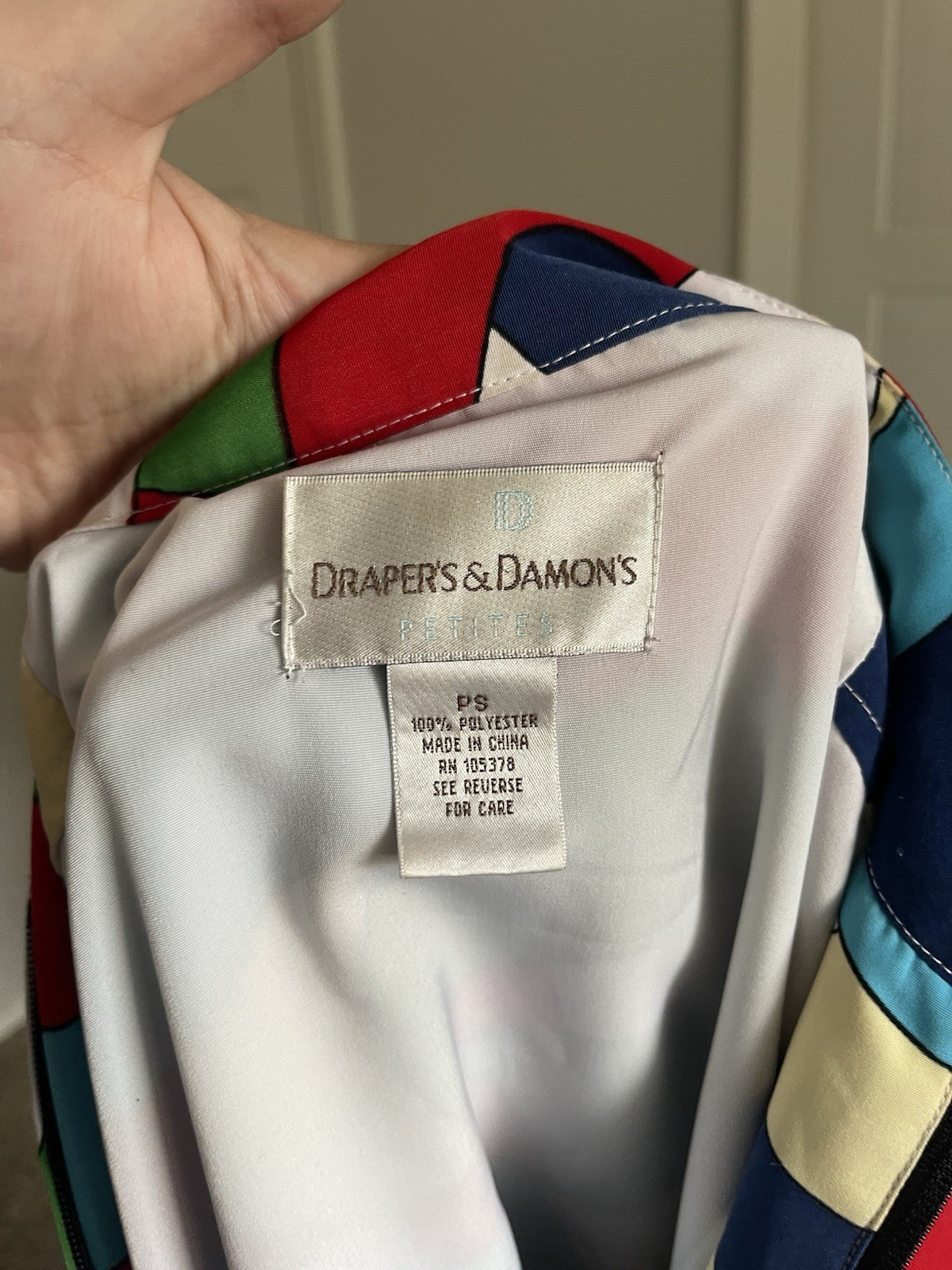 1980s/90s Vintage Drapers and Damons Multicolor Windbreaker Light Jacket Rainbow