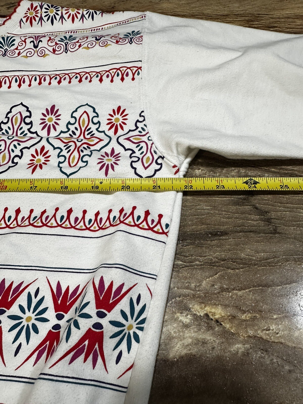 vintage cottage core sweater Grandmacore Color Pattern Blast Size M Floral Geo