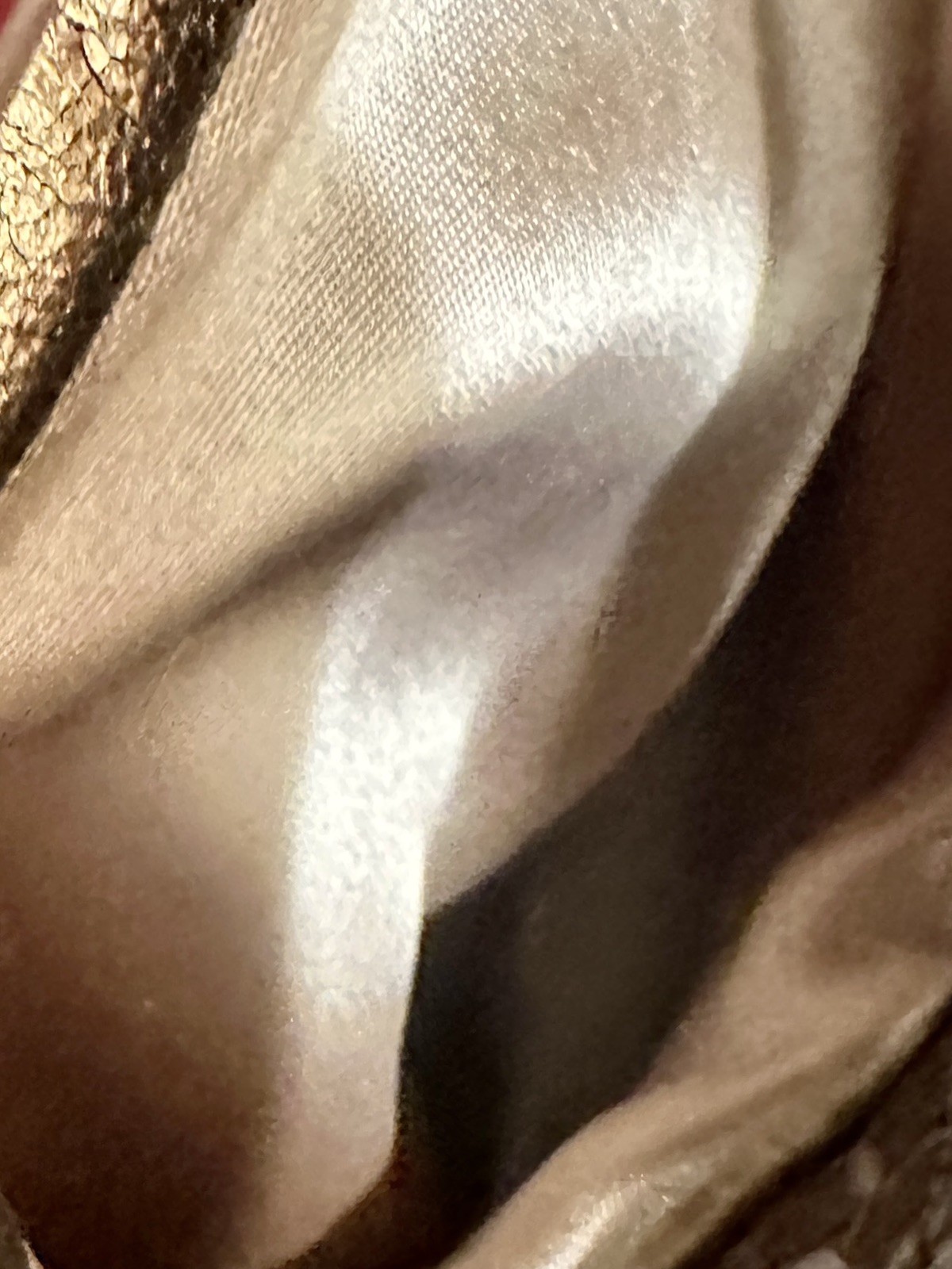 VTG 80s Kanar Gold Lame Metallic Leather Swing Coat Hollywood Glam XL / 2XL