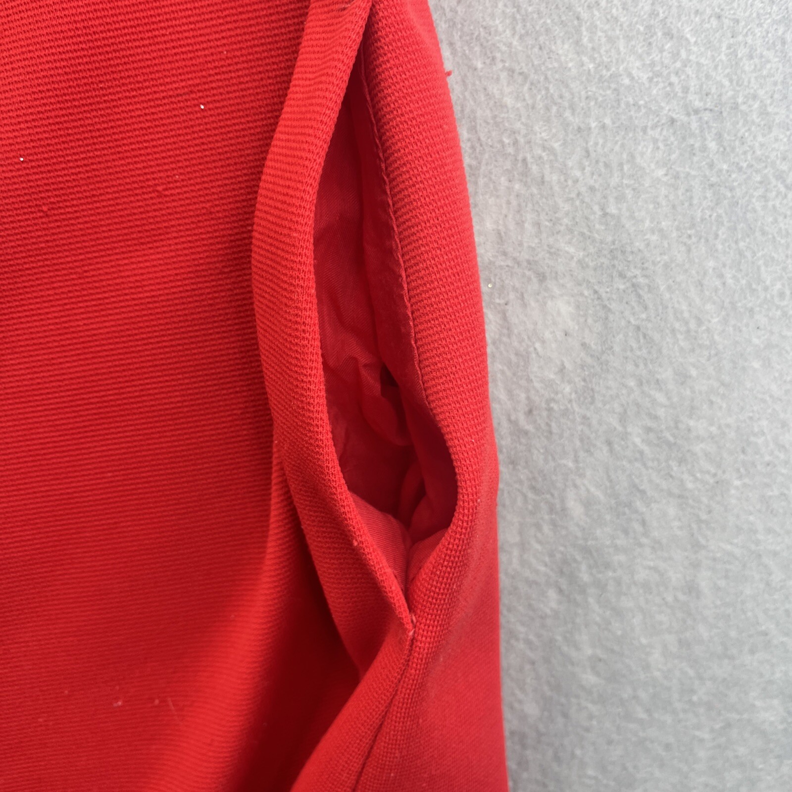 Union Made ILGWU Red Dress Vintage 60s Pockets Read Single Stitch
