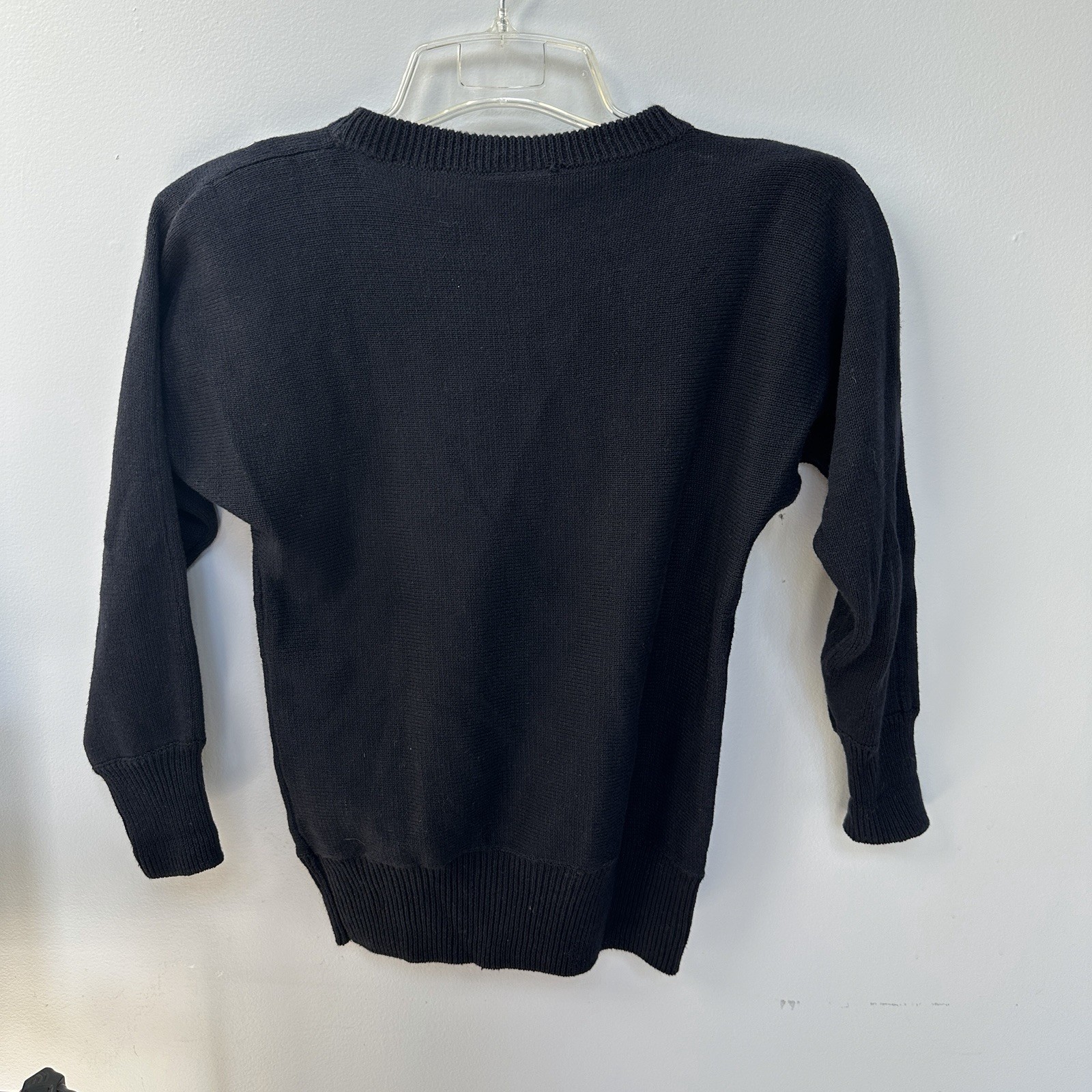 VTG Pierre Cardin Black Embellished Sequin Sweater 80s Power Knit M