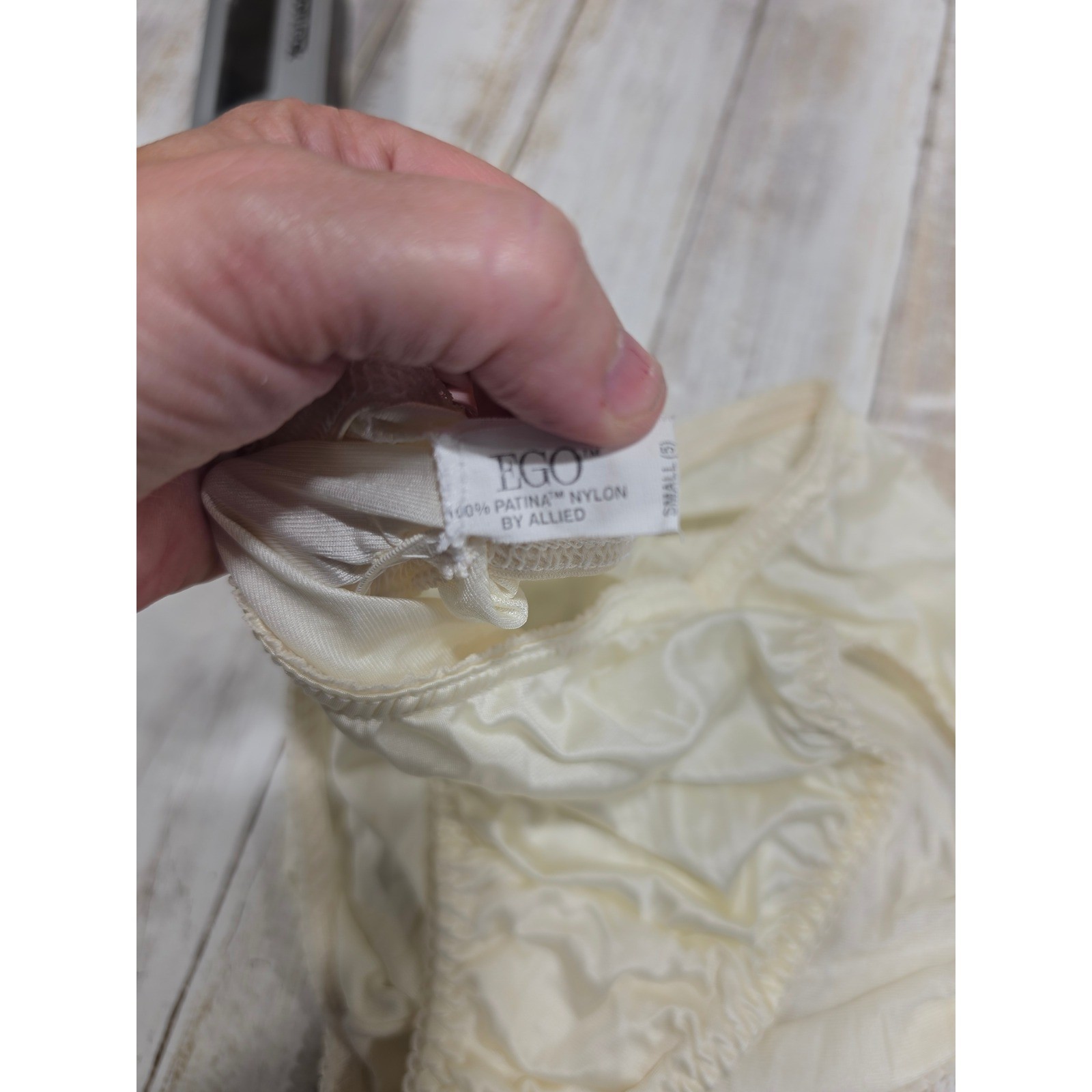 Vintage Ego Ivory Patina Nylon High Cut Bikini Panties Set of 2 USA Small 5
