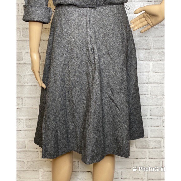 Vintage 1950’s Parade New York gray wool dress 28” Waist