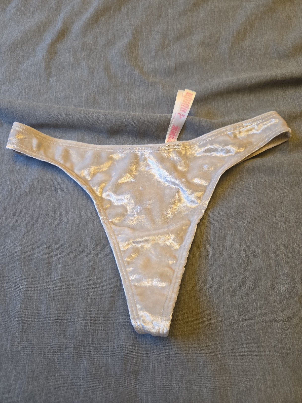 Vtg Victoria’s Secret PINK Velvet Velour Thong Med