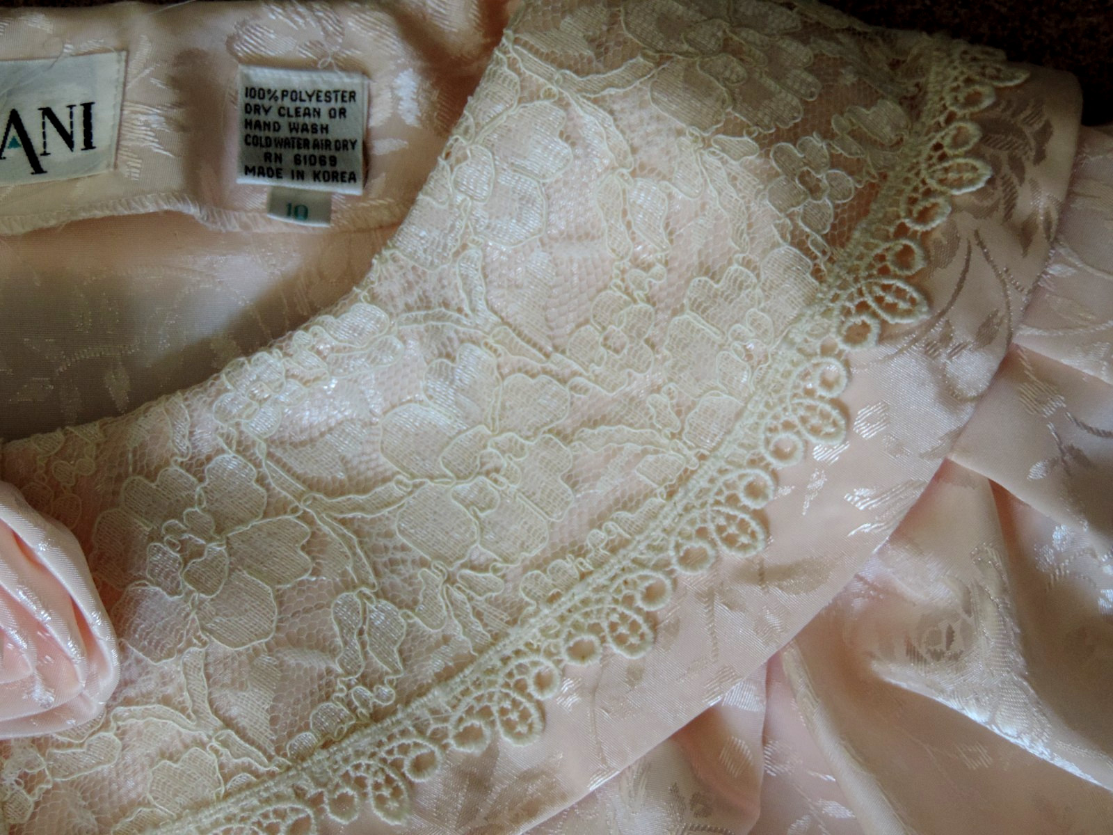 NWT VTG Nilani drop waist pleated cottage core Granny satin Prairie dress sz 10
