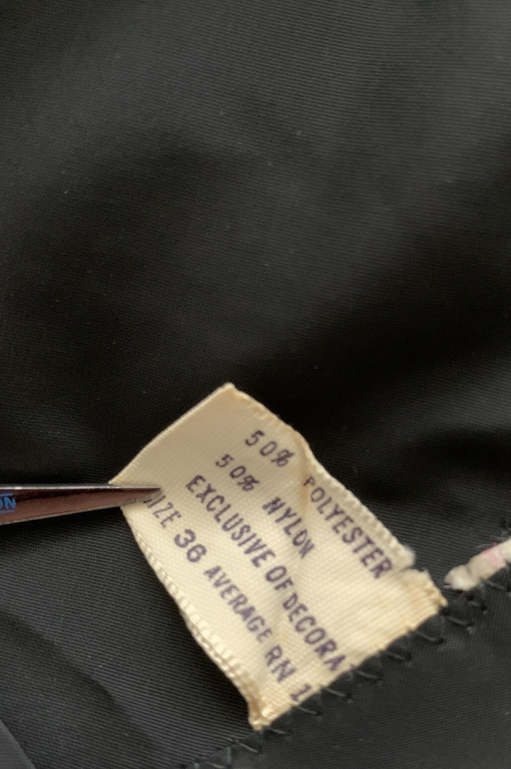 Vintage 50s Barbizon ? Black Tafredda Full Slip Side Zipper Size 36 Average