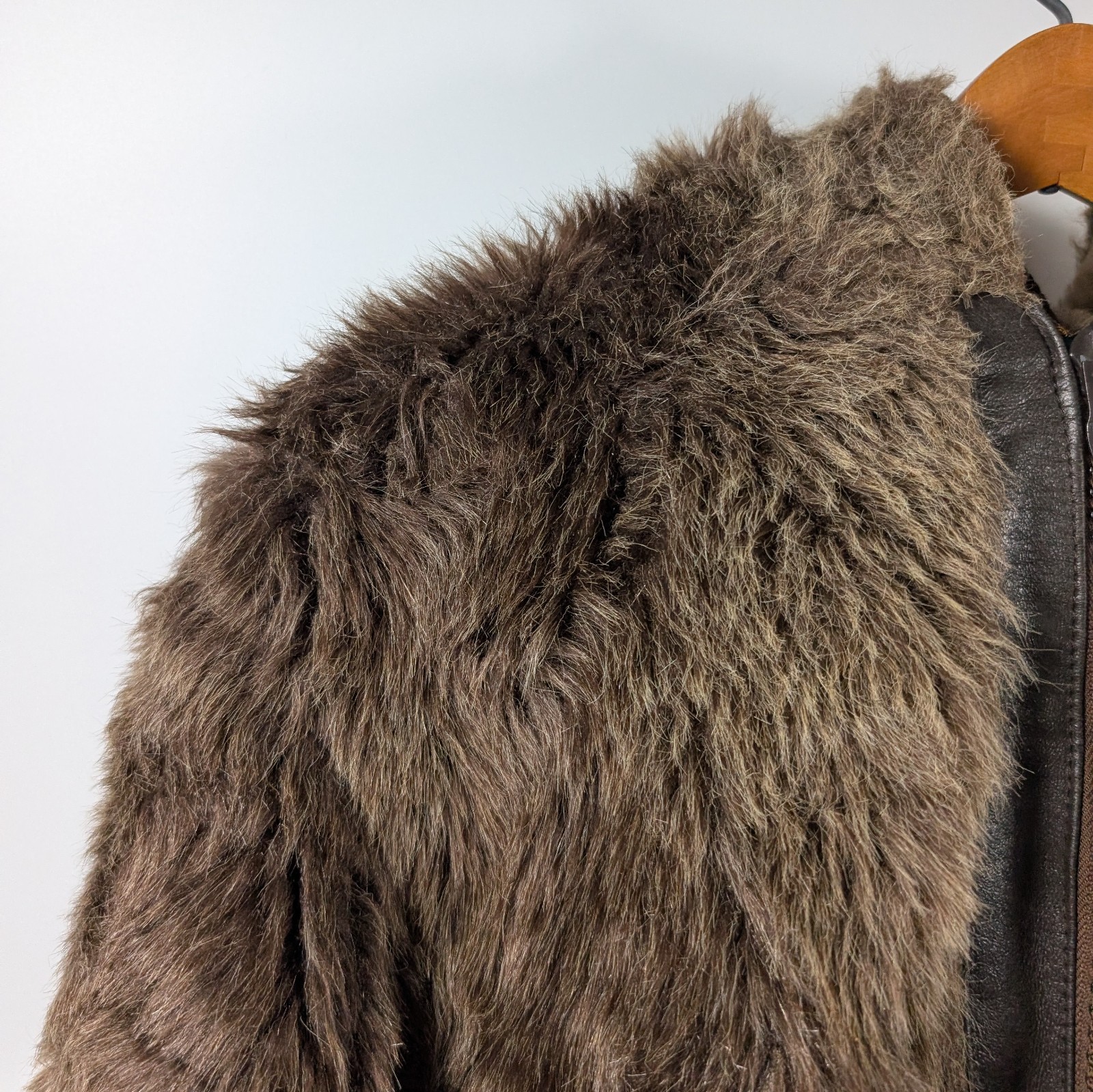 VTG Cooper Sportswear Faux Fur Jacket Hooded Boho Penny Lane Coat 70s 80s USA L