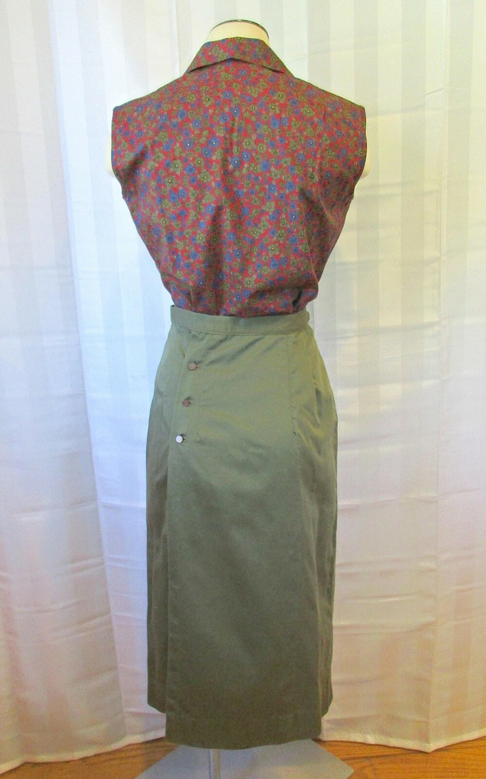 Vintage Skirt Blouse 2 Piece Suit 1950s 1960s Outfit Century of Boston M Set 36
