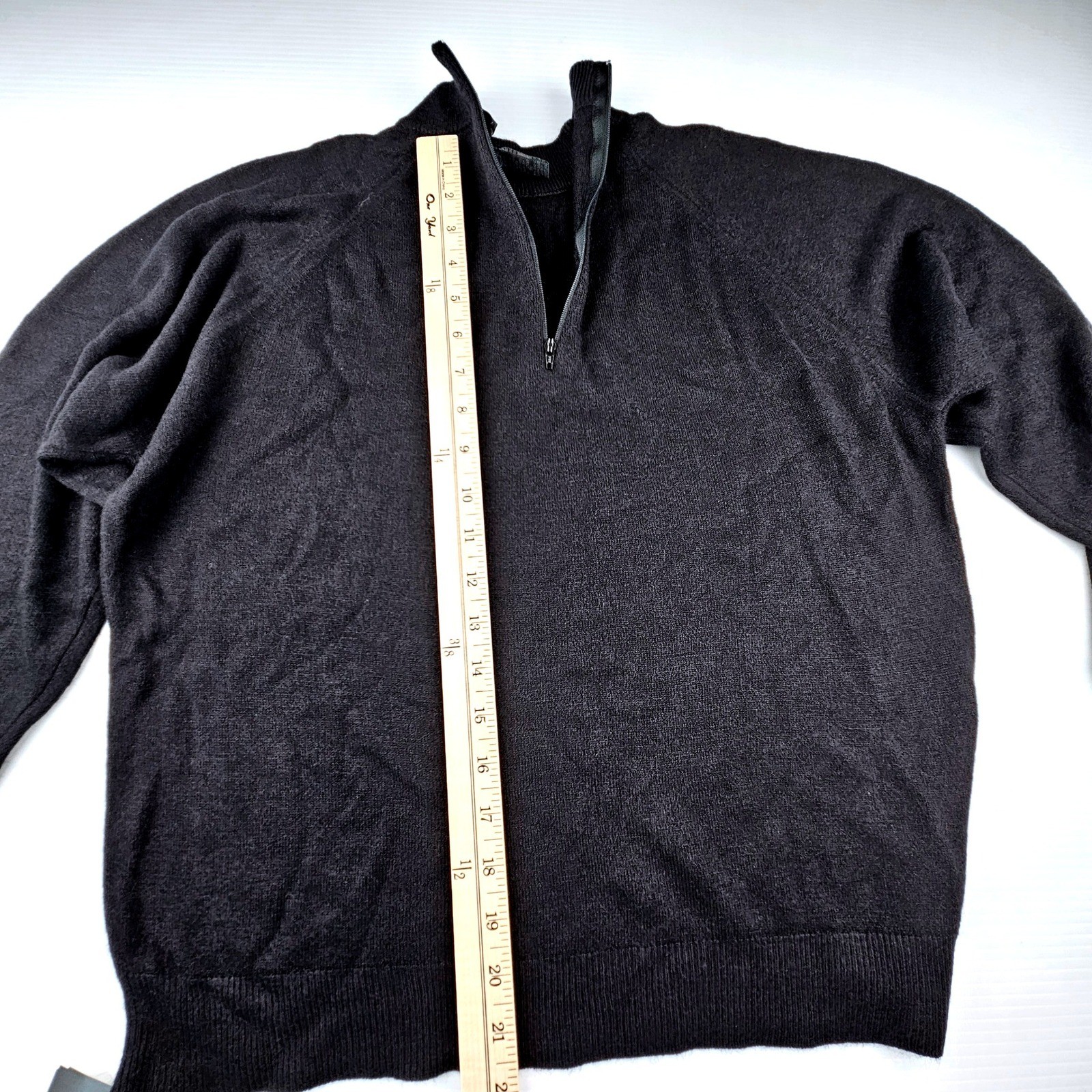 Vintage Designers Originals Black Mock Neck Sweater Luxelon Zip Back Large NWT