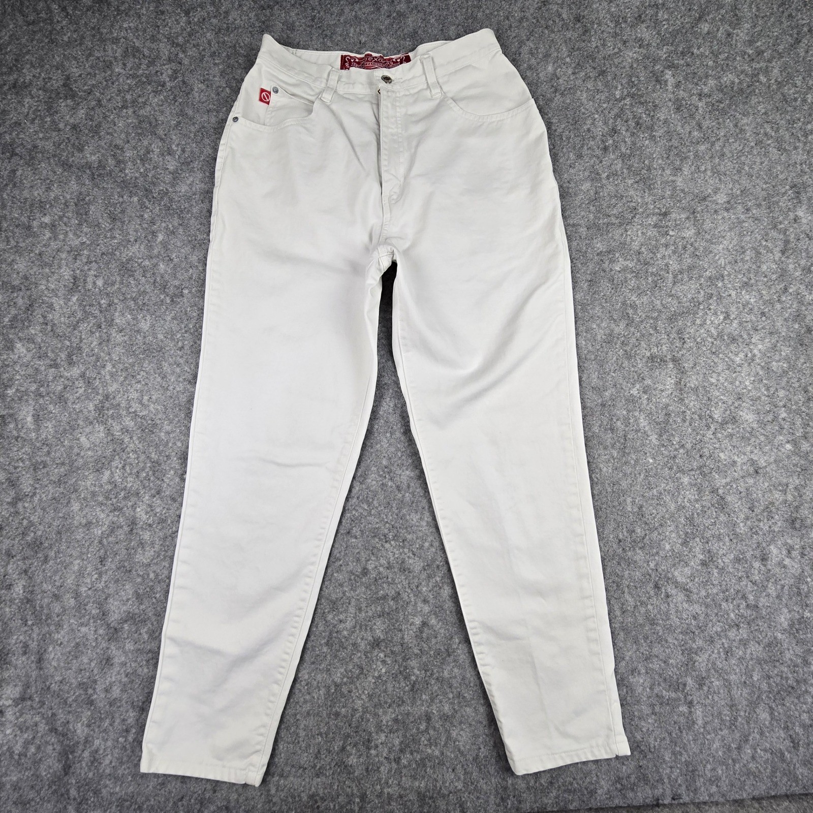 Vintage No Excuses White High Waisted Tapered Leg Denim Jeans Womens 13/14 29×27