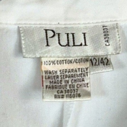 Vintage Puli white button down shirt floral embroidery women’s 12