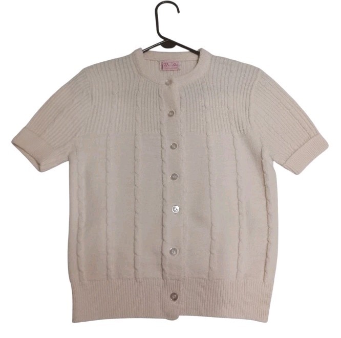 Bradley Vintage 60s Secretary Cardigan Sweater Cream Babydoll