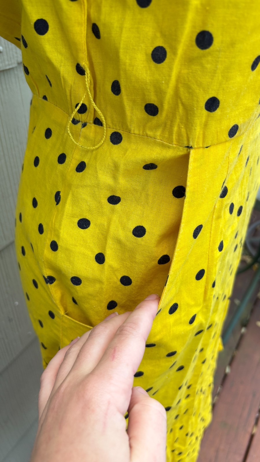 vtg 70s 80s New Wave Rockabilly Clowncore Polka Dot Short Sleeve Wrap Dress
