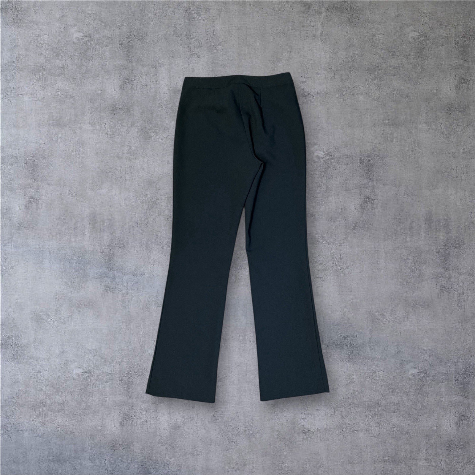 Vintage 90s High Waisted Black Chic Straight / Flare Leg Sz 3 Trousers