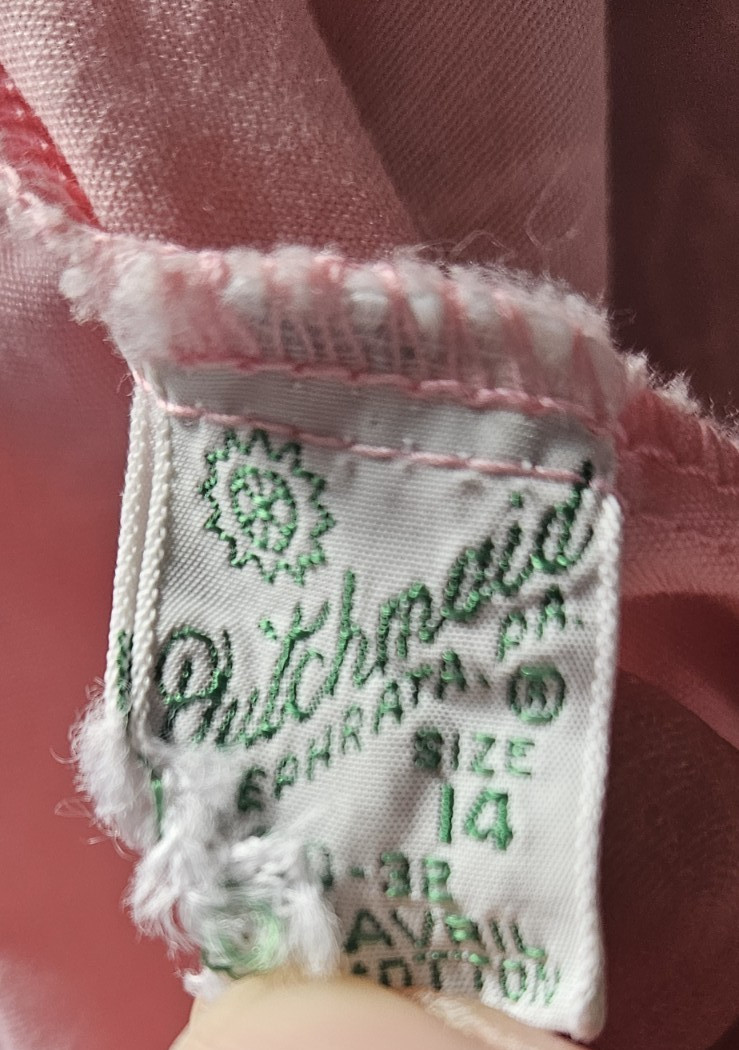 Vintage Dutchmaid ruffled trims snap button robe cotton womens 14 pink