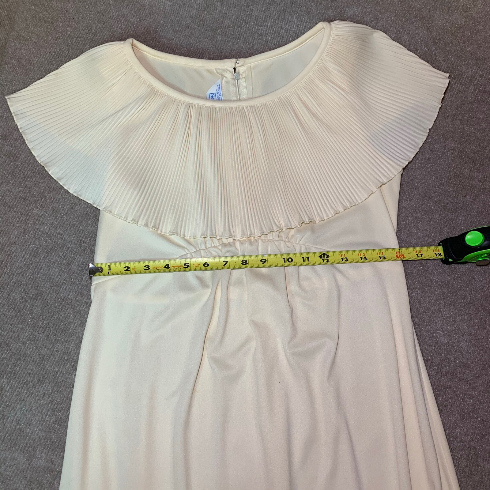 Vtg Nightgown S 32 Robe Peignoir Set Gown Silky Nylon Nude Empire Egyptian Long