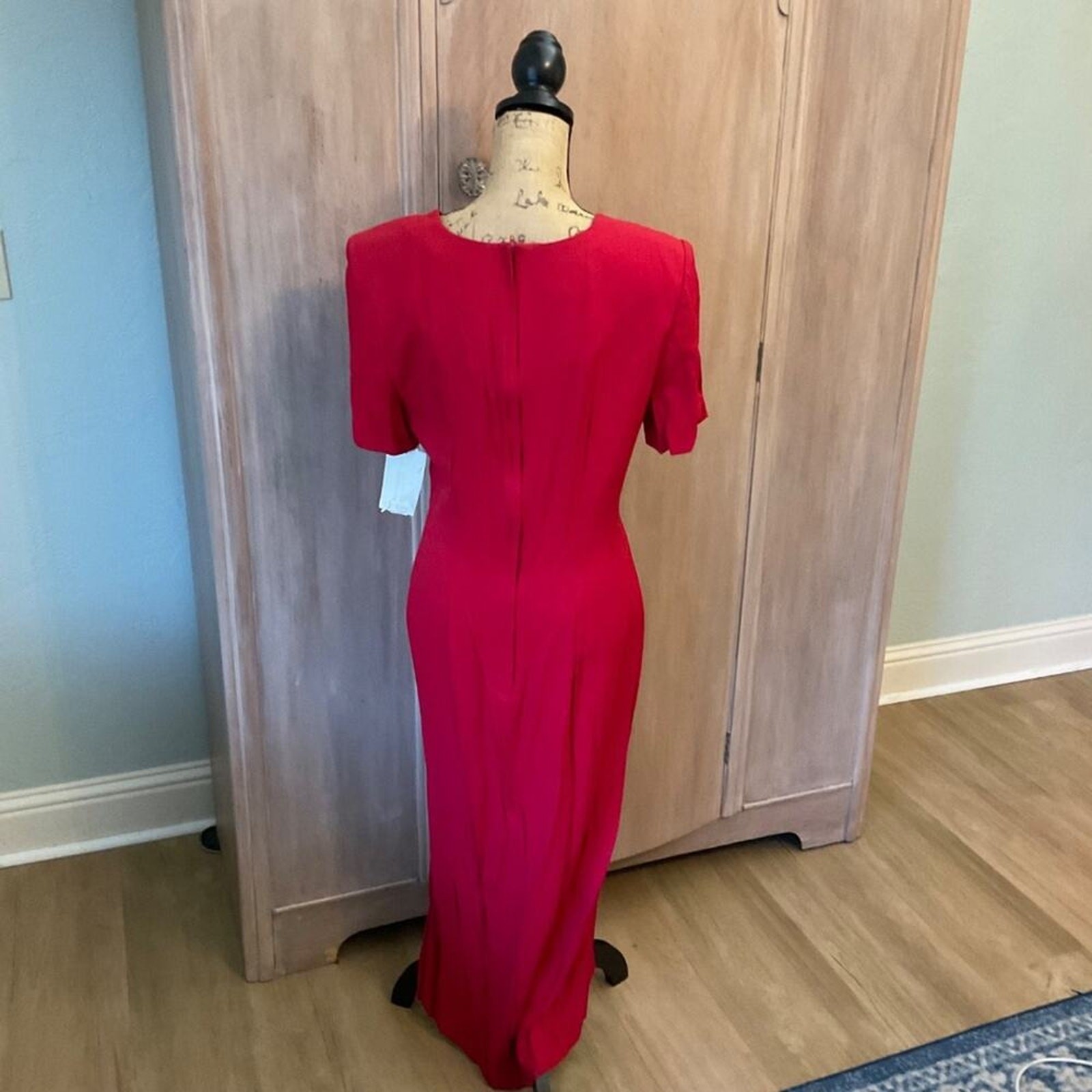 NWT Deadstock Vintage Casual Corner 90’s Red Midi Dress Pretty Woman sz 10