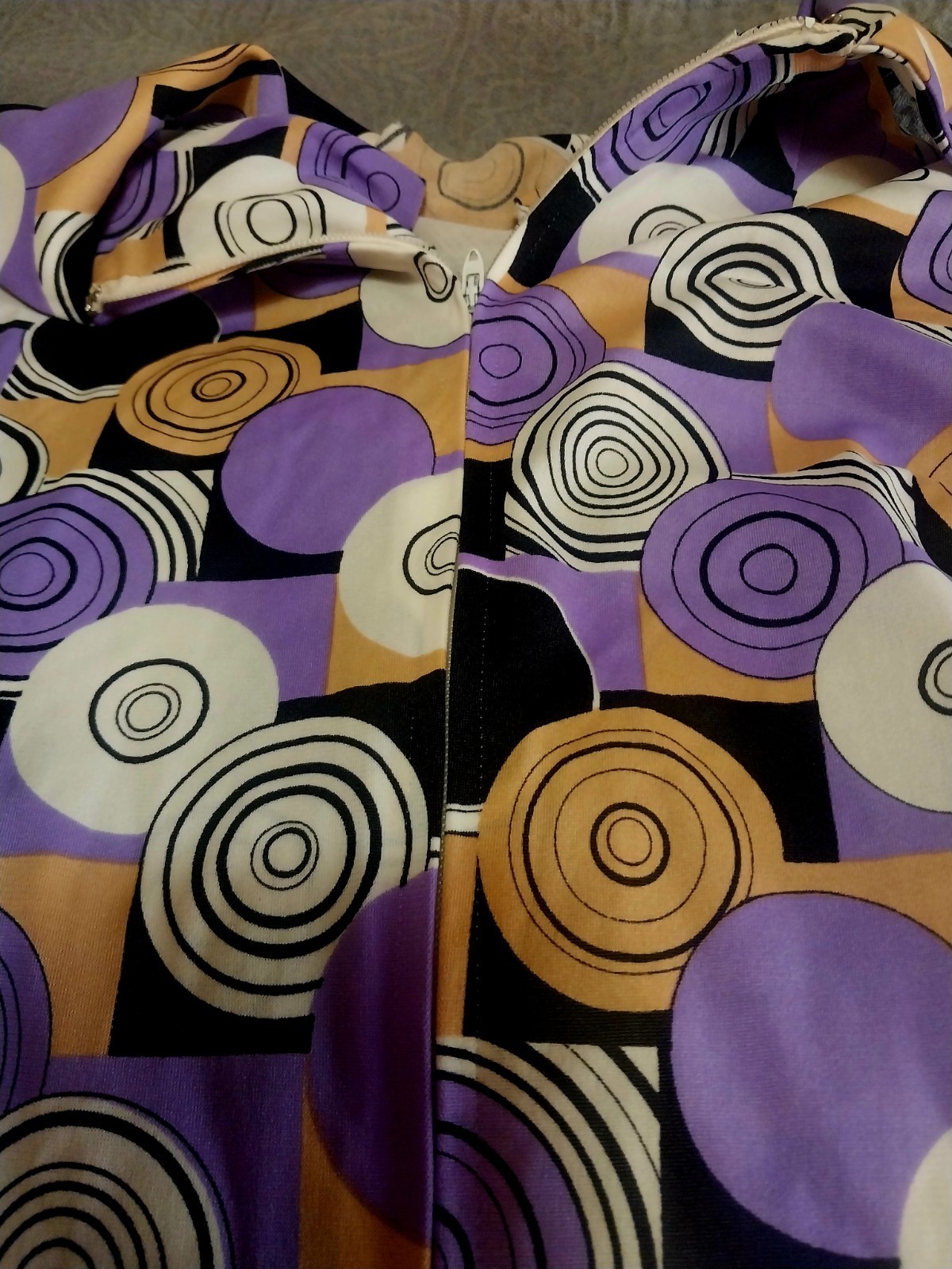 Vintage 60s Tanner Of NC Abstract Geomentric Colorful Size 14 Dress 1960s