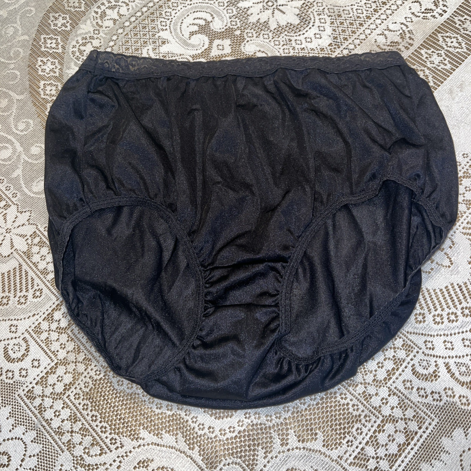Vintage Hanes Her Way Nylon Panties NWOT Sz 10 3XL BLACK sissy NWOT