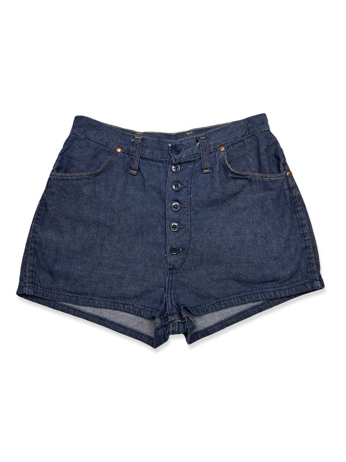 Wrangler Women’s VTG 70’s High Rise Denim Jean Shorts Button Fly Western Cowgirl
