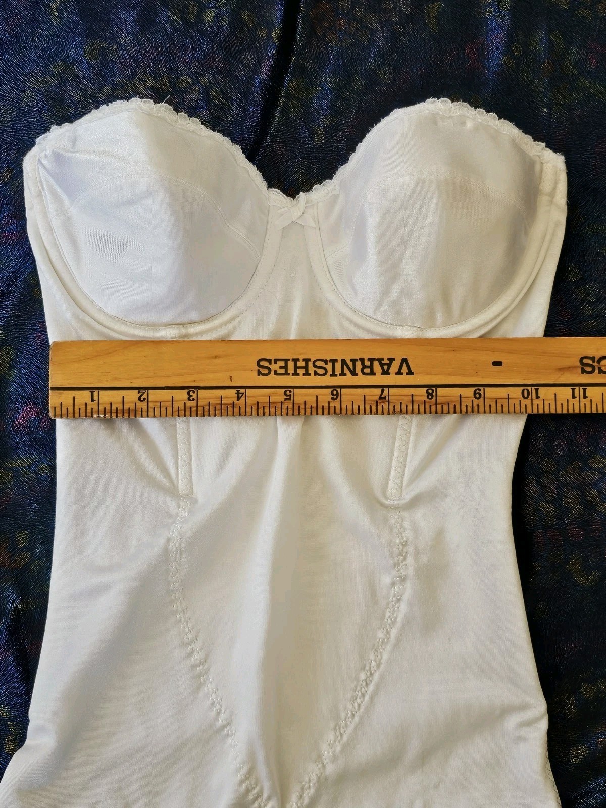 Vintage Shape-Mate White Strapless Corset Bustier Bra One-piece Backless 36B S