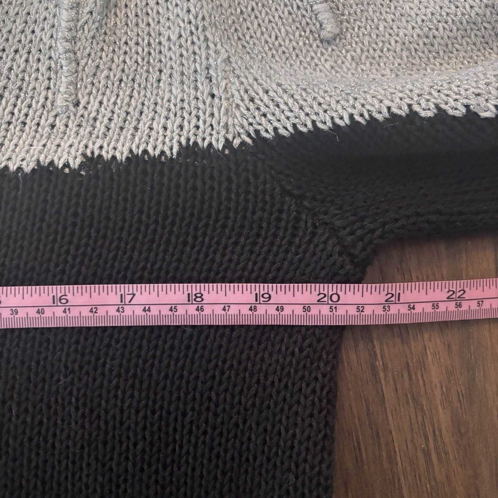 Vintage Maurada Pearl Rhinestone Metallic Embroidered V-Neckline Chevron Sweater
