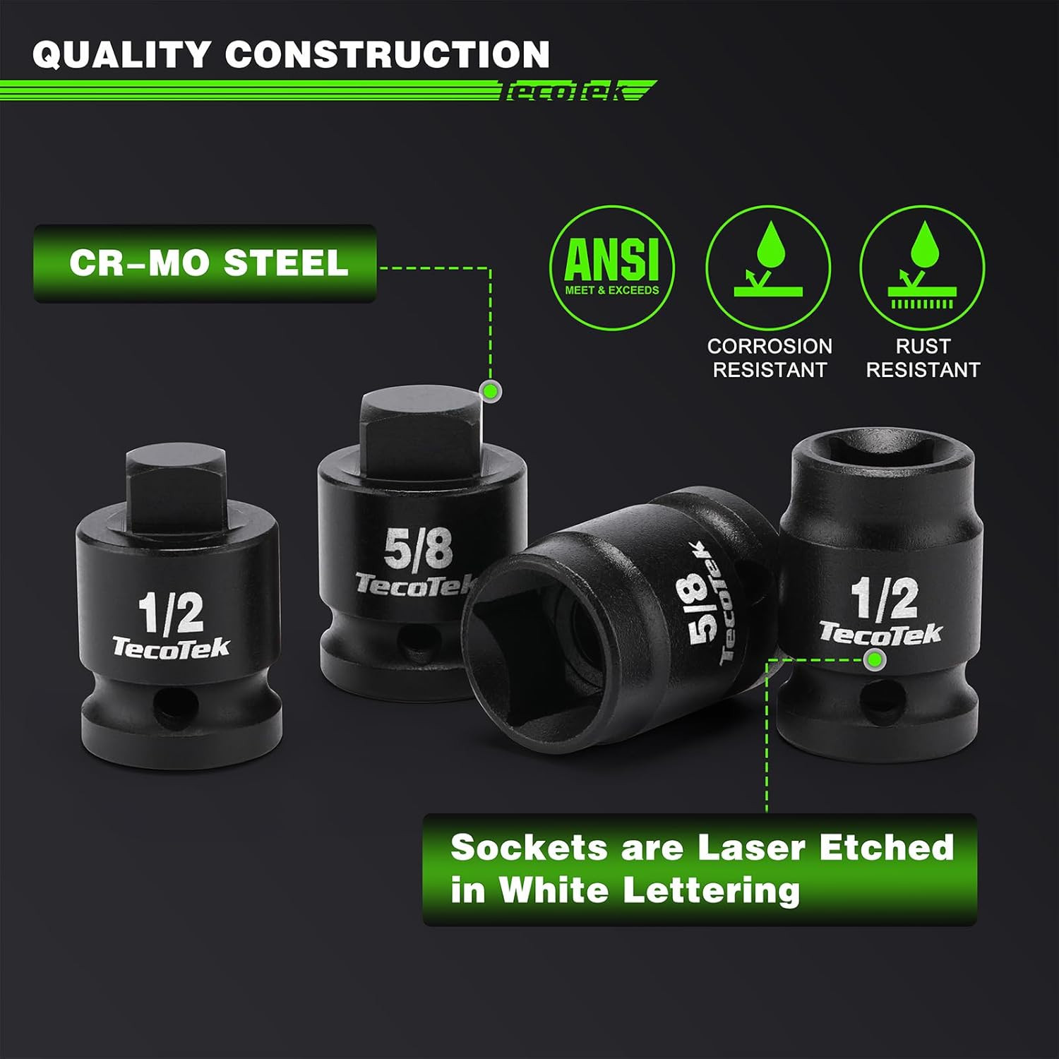 1/2″ Drive Pipe Plug Socket Set, Square Drive Socket, 10-Piece, SAE, 4 Point Soc