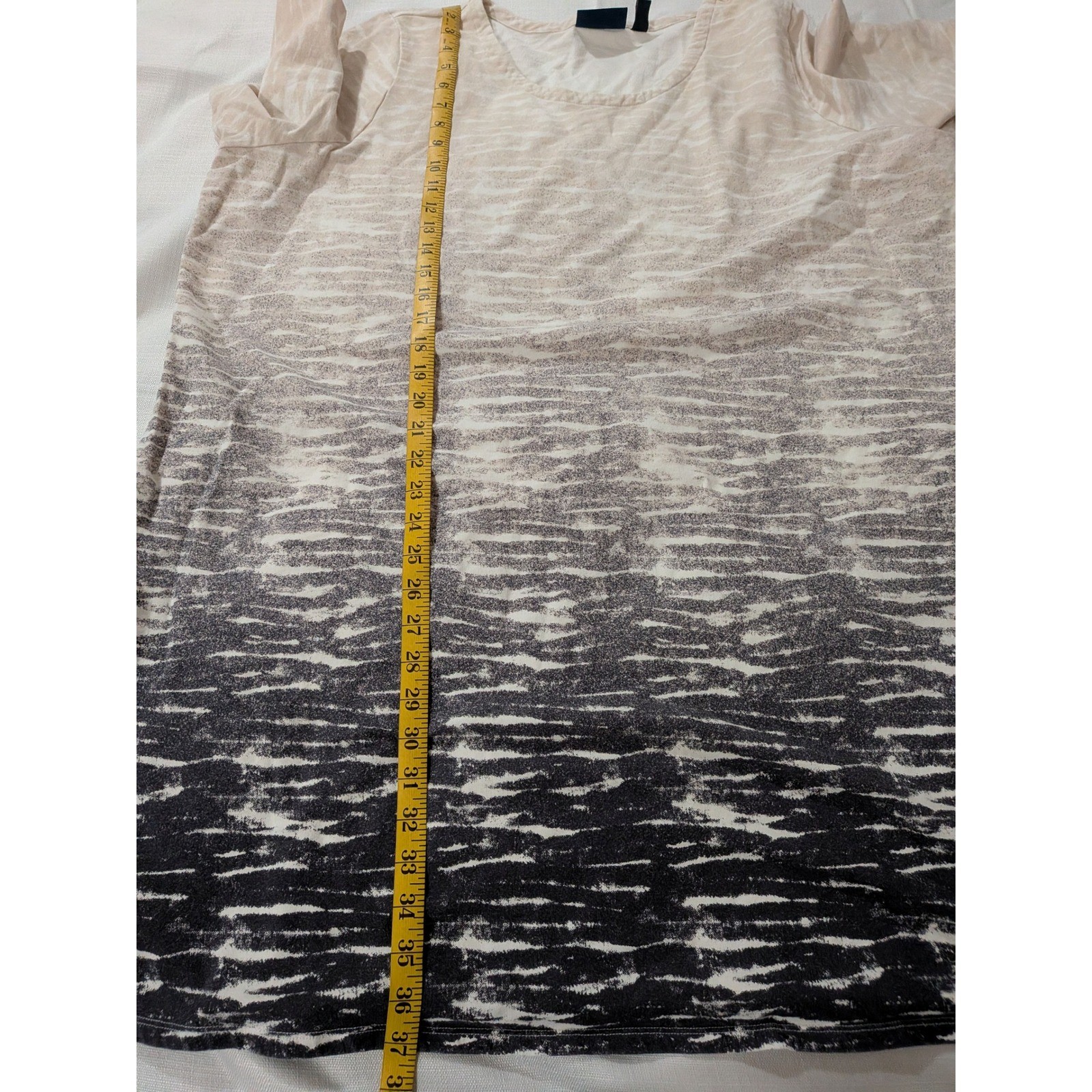 Denim & Co. Beach 3X French Terry Ombre T-Shirt Dress Stretch Comfort Relaxed