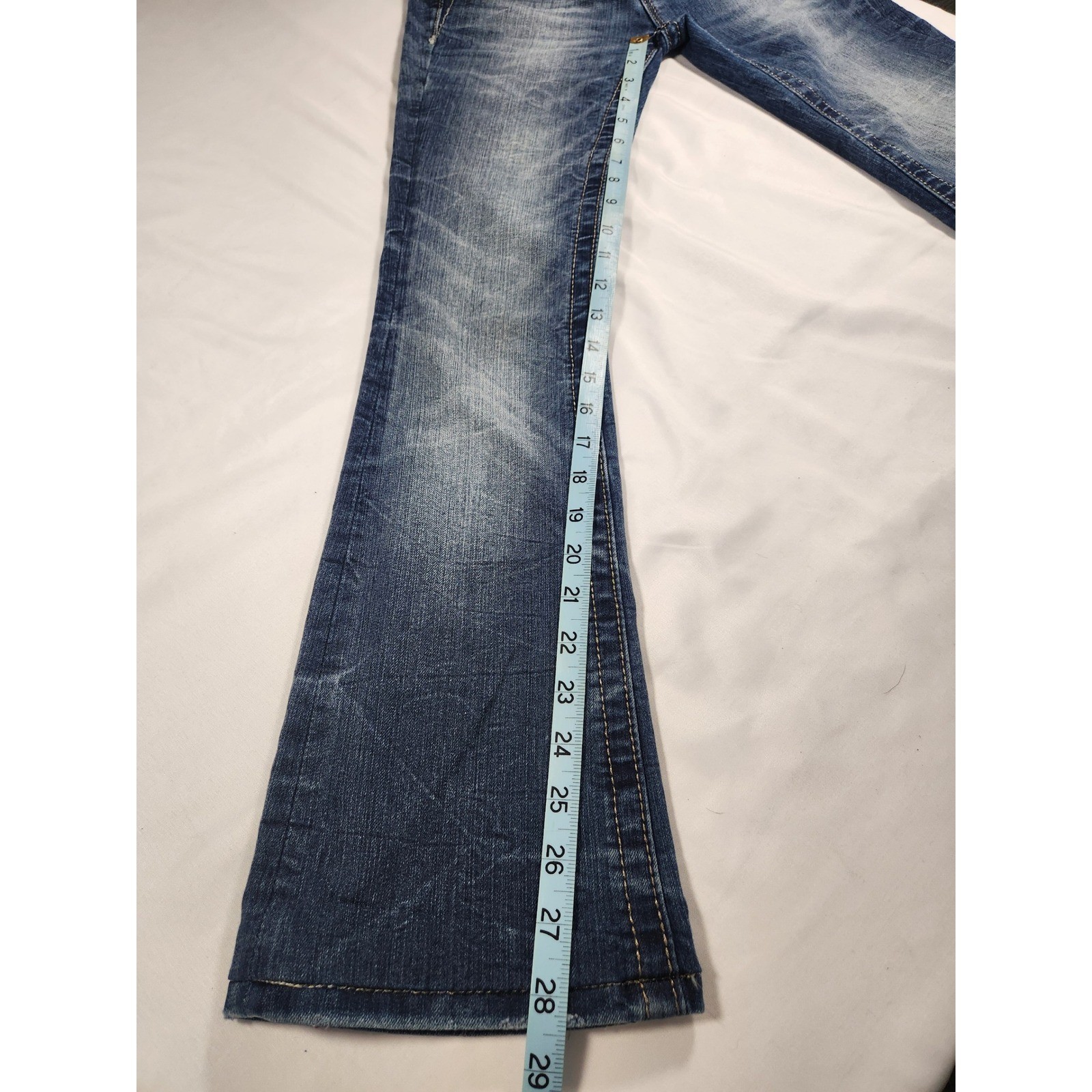Miss Me Signature Rise Boot Jean Floral Rhinestone Embroidered Pocket Sz 24 Y2K