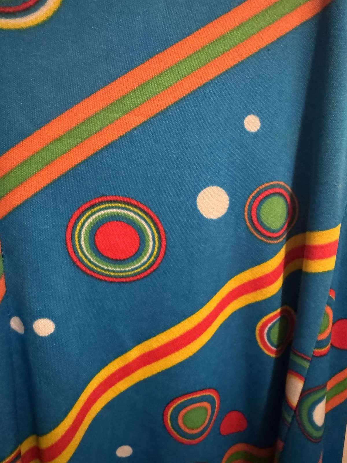 VTG 1970s psychedelic Hippie Maxi Dress Tie Around Neck Dress Size M/L