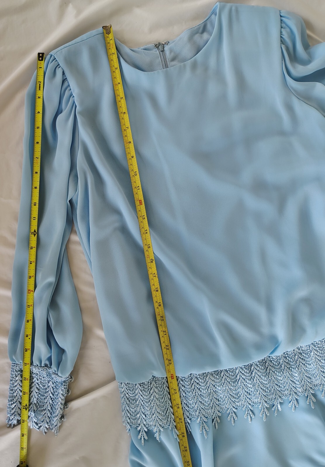 VTG Jill Robbins Dress Plus sz 14 Blue Wedding Mother of the Bride Granny core