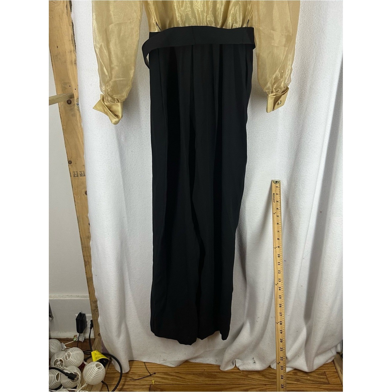 Vintage 80s J.R. Nites Colorblock Gold Black Jumpsuit Women’s Size 12