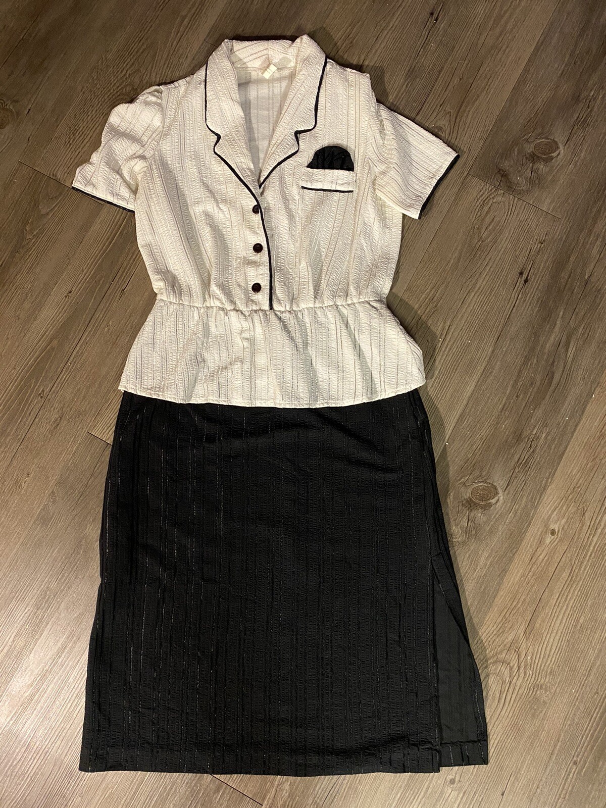 Vintage 1970s Women’s Black And White Dress