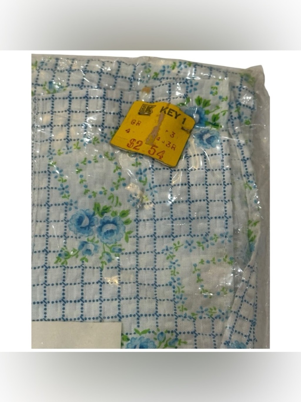Vtg Greencraft Blue Floral Nightgown Cottagecore Smocked Cotton Size L XL NOS