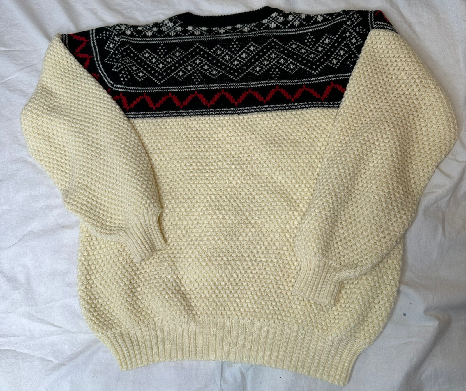 Vintage 80s Winter Sweater Nordic Granada Abstract Size Large Check Measurements